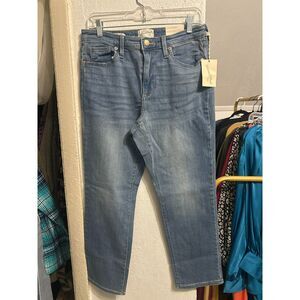 539 Women's High-Rise Slim Straight Fit Vintage Denim Wash Jeans Bottom Retro